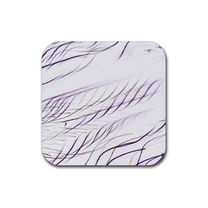 Lilac stripes Rubber Coaster (Square) 