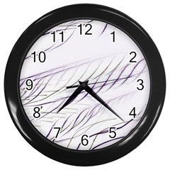 Lilac stripes Wall Clocks (Black)