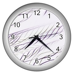 Lilac Stripes Wall Clocks (silver)  by picsaspassion