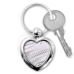 Lilac stripes Key Chains (Heart) 