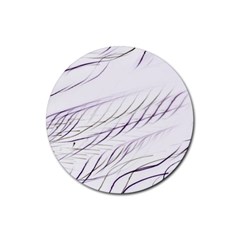 Lilac stripes Rubber Round Coaster (4 pack) 