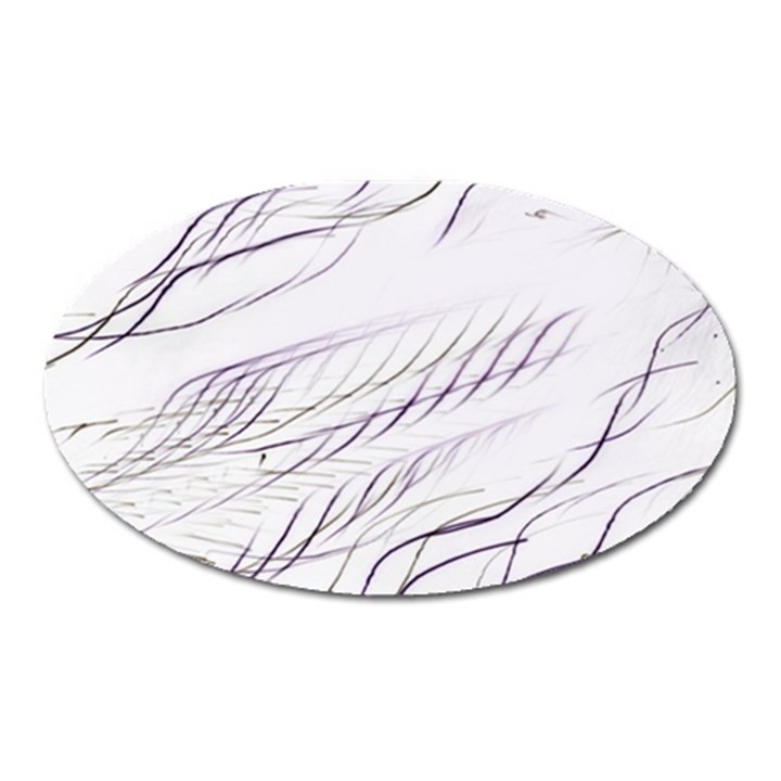 Lilac stripes Oval Magnet