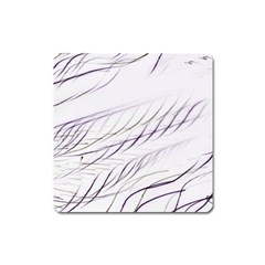 Lilac stripes Square Magnet