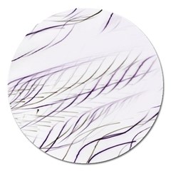 Lilac stripes Magnet 5  (Round)