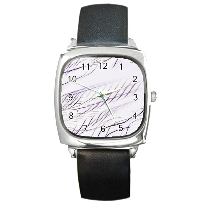 Lilac stripes Square Metal Watch