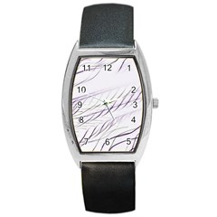 Lilac stripes Barrel Style Metal Watch