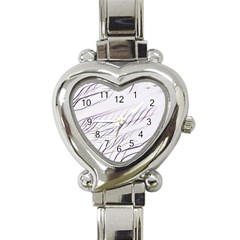 Lilac stripes Heart Italian Charm Watch