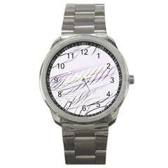 Lilac stripes Sport Metal Watch