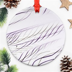 Lilac stripes Round Ornament (Two Sides) 