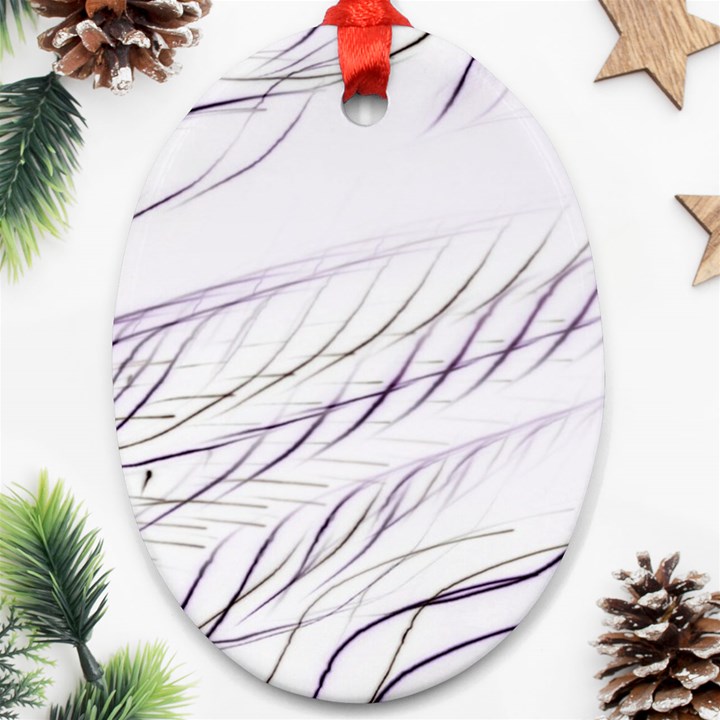 Lilac stripes Oval Ornament (Two Sides)