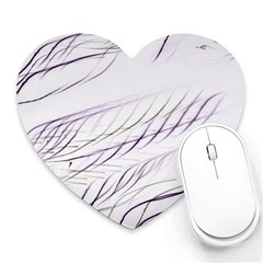 Lilac stripes Heart Mousepads