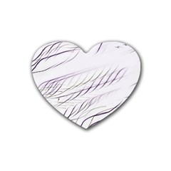 Lilac stripes Rubber Coaster (Heart) 