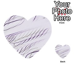 Lilac stripes Multi-purpose Cards (Heart) 