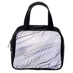 Lilac stripes Classic Handbags (One Side)