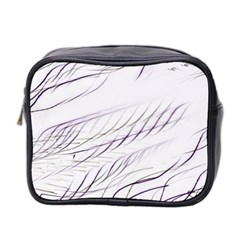 Lilac stripes Mini Toiletries Bag 2-Side