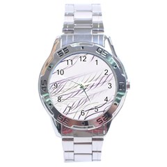 Lilac stripes Stainless Steel Analogue Watch