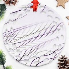 Lilac stripes Round Filigree Ornament (2Side)