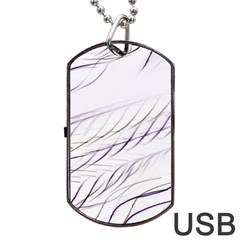 Lilac stripes Dog Tag USB Flash (One Side)