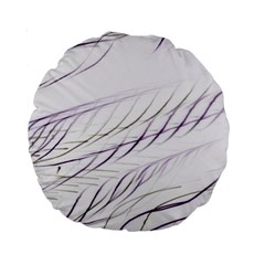 Lilac stripes Standard 15  Premium Round Cushions