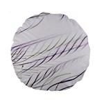 Lilac stripes Standard 15  Premium Round Cushions Front