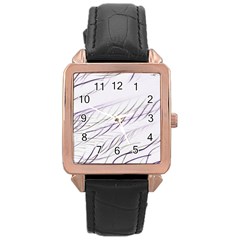 Lilac Stripes Rose Gold Leather Watch  by picsaspassion