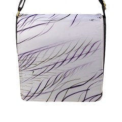 Lilac stripes Flap Messenger Bag (L) 