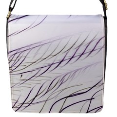 Lilac stripes Flap Messenger Bag (S)