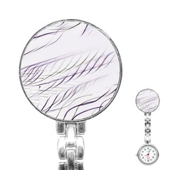 Lilac stripes Stainless Steel Nurses Watch