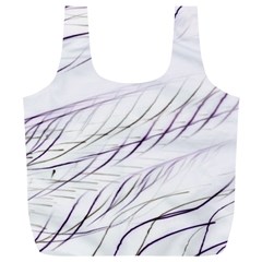 Lilac stripes Full Print Recycle Bags (L) 