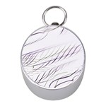 Lilac stripes Mini Silver Compasses Front