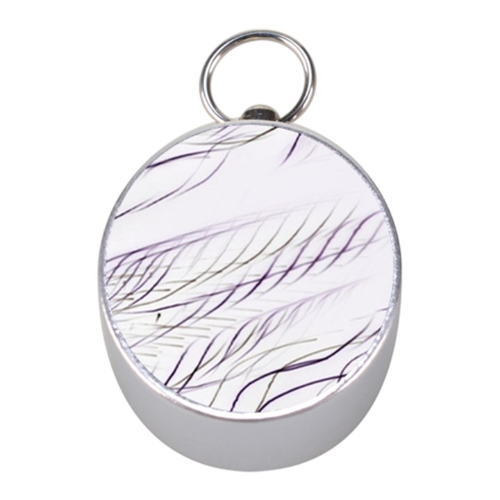 Lilac stripes Mini Silver Compasses