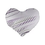 Lilac stripes Standard 16  Premium Flano Heart Shape Cushions Back