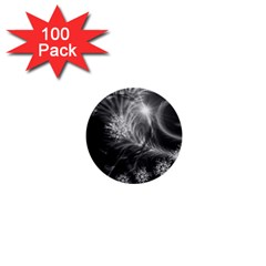 Silver Feather And Ball Decoration 1  Mini Buttons (100 Pack) 