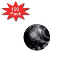 Silver feather and ball decoration 1  Mini Buttons (100 pack)  Front