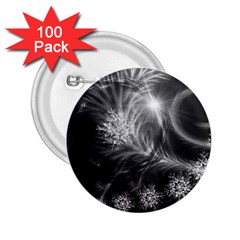 Silver Feather And Ball Decoration 2 25  Buttons (100 Pack) 