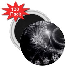 Silver Feather And Ball Decoration 2 25  Magnets (100 Pack)  by picsaspassion