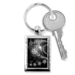 Silver Feather And Ball Decoration Key Chains (rectangle) 