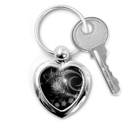 Silver Feather And Ball Decoration Key Chains (heart)  by picsaspassion