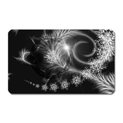 Silver Feather And Ball Decoration Magnet (rectangular)