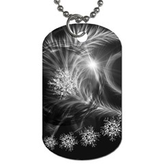 Silver Feather And Ball Decoration Dog Tag (one Side)