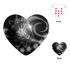 Silver Feather And Ball Decoration Playing Cards (heart) 