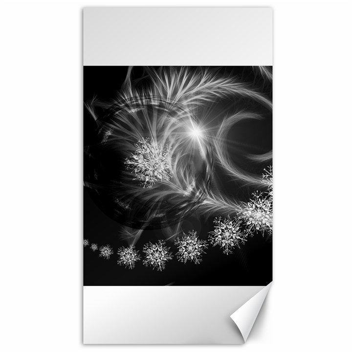 Silver feather and ball decoration Canvas 40  x 72  