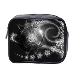 Silver Feather And Ball Decoration Mini Toiletries Bag 2-side