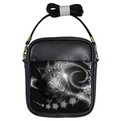 Silver Feather And Ball Decoration Girls Sling Bags by picsaspassion