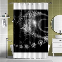 Silver Feather And Ball Decoration Shower Curtain 48  X 72  (small) 