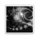 Silver feather and ball decoration Memory Card Reader (Square)  Front