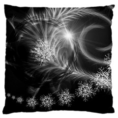 Silver Feather And Ball Decoration Large Cushion Case (one Side) by picsaspassion