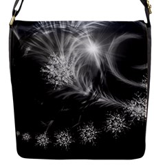 Silver Feather And Ball Decoration Flap Messenger Bag (s) by picsaspassion