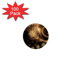 Golden Feather And Ball Decoration 1  Mini Buttons (100 Pack) 