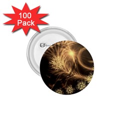 Golden Feather And Ball Decoration 1 75  Buttons (100 Pack)  by picsaspassion